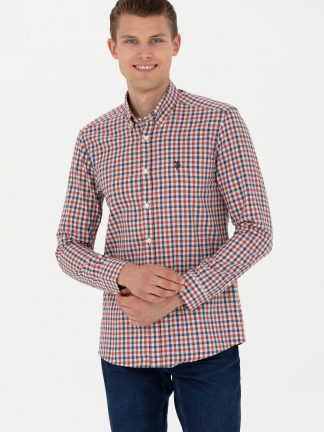 پیراهن مردانه زرشکی یو اس پولو