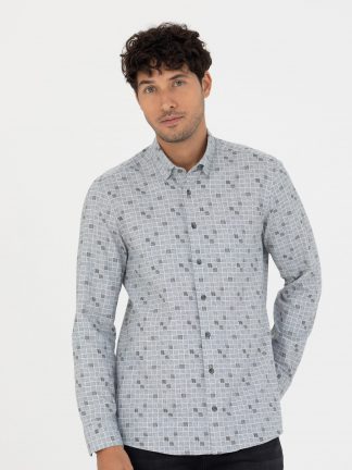 پیراهن مردانه آبی پیرکاردین