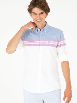 پیراهن مردانه آبی تیره یو اس پولو