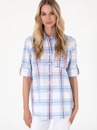 شومیز زنانه آبی روشن یو اس پولو