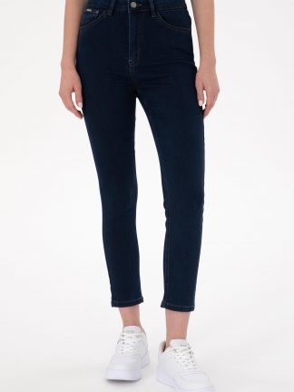 شلوار جین جذب زنانه آبی تیره یو اس پولو