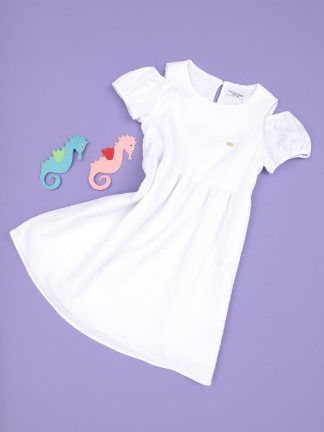 پیراهن دخترانه سفید یو اس پولو