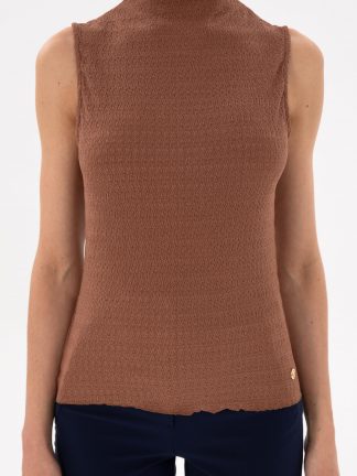 تیشرت زنانه قهوه ای پیرکاردین