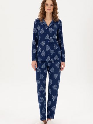 لباس خواب و لانژره زنانه سرمه ای یو اس پولو