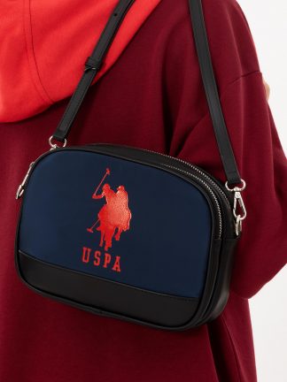 کیف دوشی زنانه سرمه ای یو اس پولو