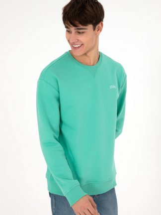 سویشرت مردانه نعنایی تیره یو اس پولو