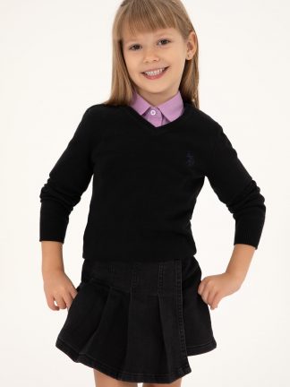 پلیور دخترانه مشکی یو اس پولو