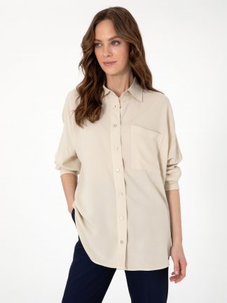 شومیز زنانه کرم پیرکاردین