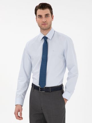 پیراهن رسمی مردانه آبی روشن پیرکاردین