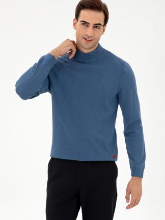 پلیور مردانه آبی تیره یو اس پولو