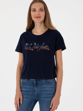 تیشرت زنانه سرمه ای یو اس پولو