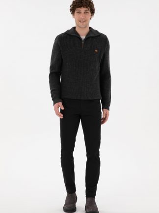 شلوار کتان مردانه مشکی یو اس پولو