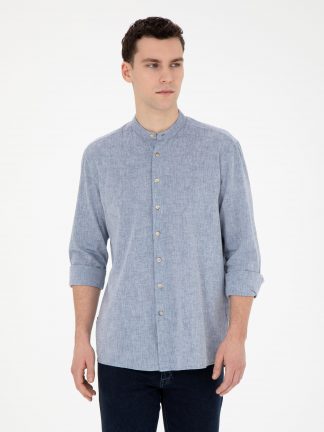 پیراهن مردانه سرمه ای پیرکاردین