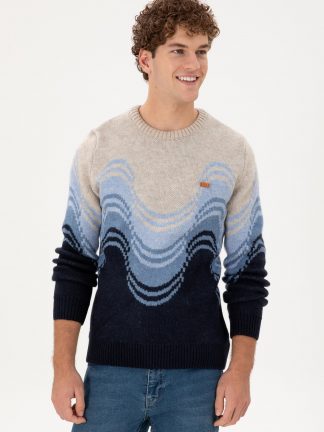 پلیور مردانه سرمه ای یو اس پولو