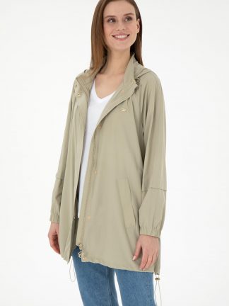 بارانی زنانه خاکی روشن یو اس پولو