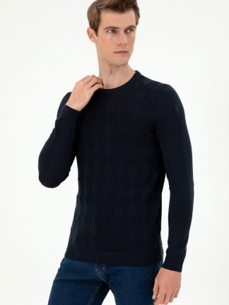 پلیور مردانه سرمه ای یو اس پولو