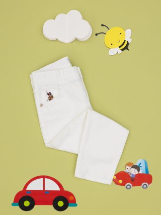 شلوار کتان پسرانه سفید یو اس پولو