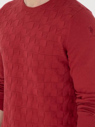 پلیور مردانه آلبالویی یو اس پولو