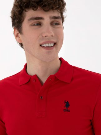 پولوشرت مردانه قرمز یو اس پولو