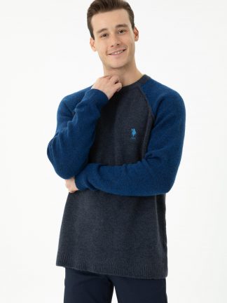 پلیور مردانه سرمه ای یو اس پولو