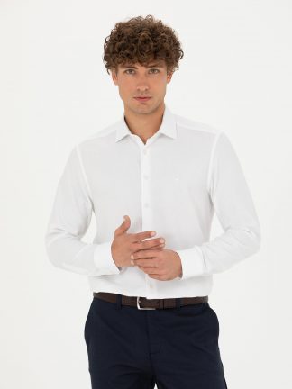 پیراهن مردانه سفید پیرکاردین