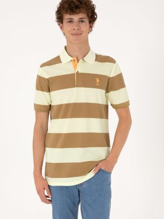 پولوشرت مردانه خاکی روشن یو اس پولو