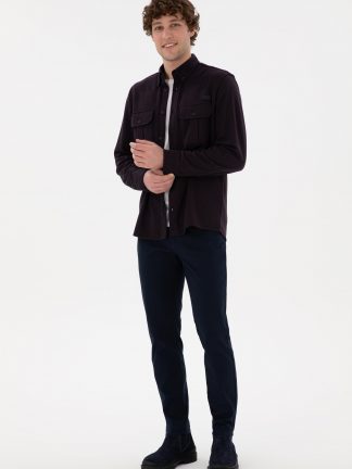 شلوار کتان مردانه سرمه ای یو اس پولو