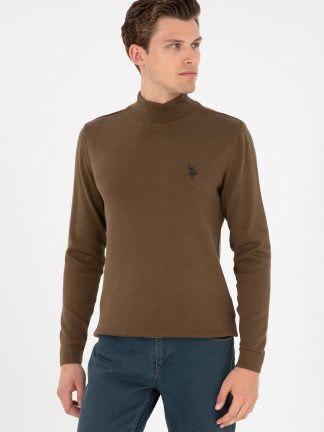 پلیور مردانه خاکی روشن یو اس پولو