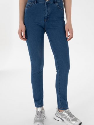 شلوار جین جذب زنانه آبی یو اس پولو