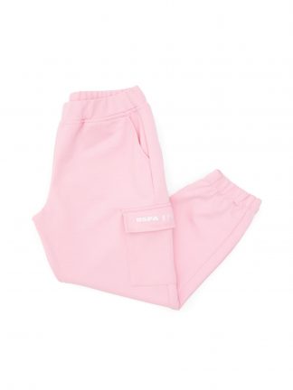 شلوار راحتی دخترانه صورتی پودری یو اس پولو