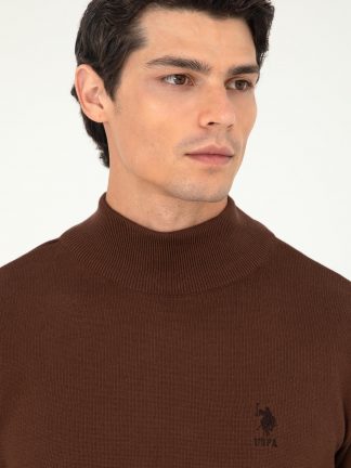 پلیور مردانه قهوه ای یو اس پولو