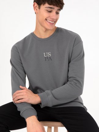 سویشرت مردانه خاکستری روشن یو اس پولو