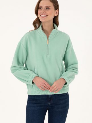 سویشرت زنانه آبی فیروزه ای یو اس پولو