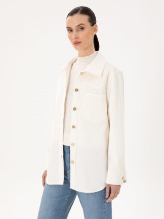 شومیز زنانه بژ پیرکاردین