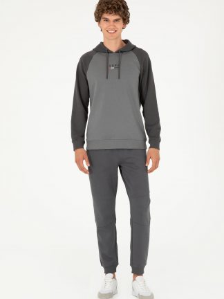 شلوار راحتی مردانه خاکستری تیره یو اس پولو