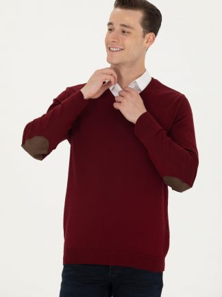 پلیور مردانه زرشکی یو اس پولو