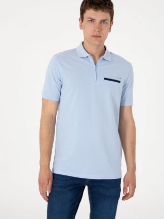 پولوشرت مردانه آبی روشن یو اس پولو
