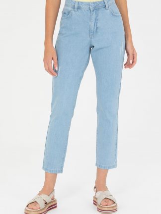 شلوار جین بوی فرند زنانه آبی روشن یو اس پولو