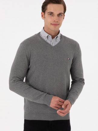 ژاکت مردانه خاکی ملانژ یو اس پولو