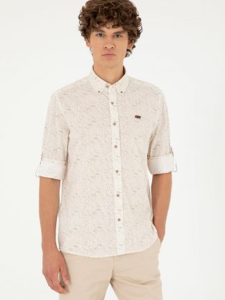 پیراهن مردانه خاکی روشن یو اس پولو