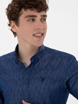 پیراهن مردانه سرمه ای یو اس پولو