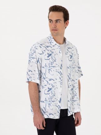 پیراهن آستین کوتاه مردانه آبی پیرکاردین