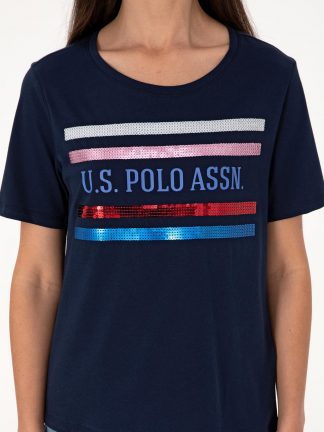 تیشرت زنانه سرمه ای یو اس پولو