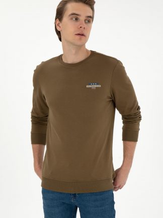 سویشرت مردانه خاکی روشن یو اس پولو