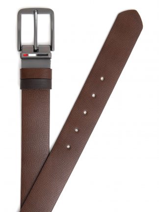 کمربند مردانه قهوه ای تیره یو اس پولو