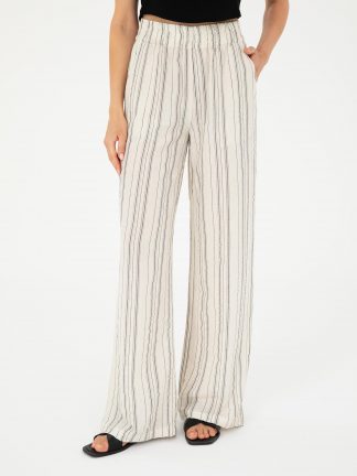 شلوار پارچه ای زنانه بژ پیرکاردین