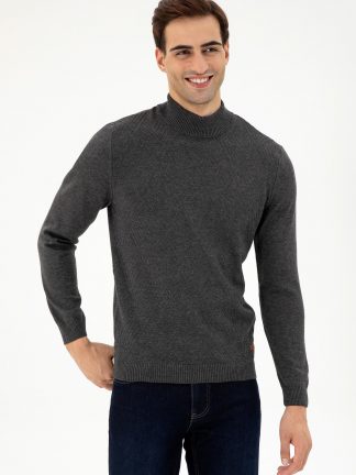 پلیور مردانه خاکستری تیره یو اس پولو