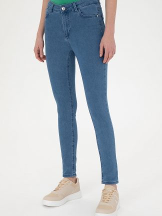 شلوار جین جذب زنانه آبی روشن یو اس پولو