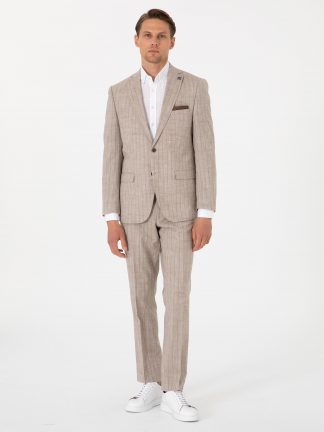 کت و شلوار مردانه قهوه ای روشن پیرکاردین