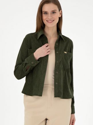 شومیز زنانه خاکی روشن یو اس پولو